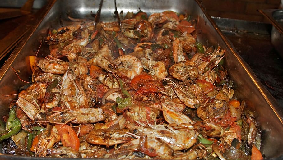 Shrimp, Seafood, Grilled, tidbit, food and drink, freshness, HD wallpaper