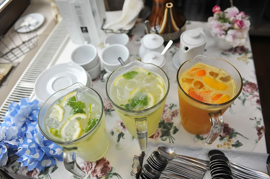 Lemonade, Cocktail, Summer, food and drink, high angle view HD wallpaper