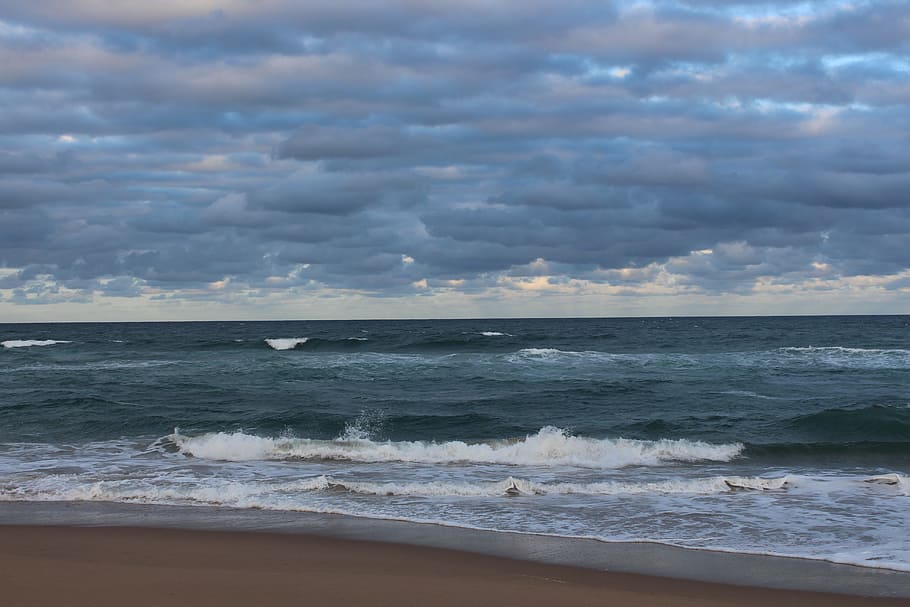 Beach, Ocean, Sea, Sand, Water, Sky, nature, blue, tropical HD wallpaper