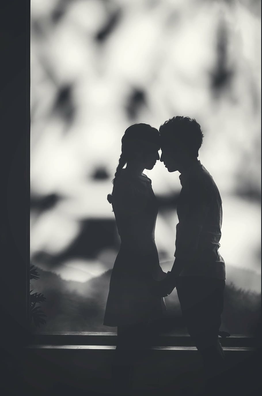 HD wallpaper: silhouette of couple grayscale photo, black, white, love, man  | Wallpaper Flare