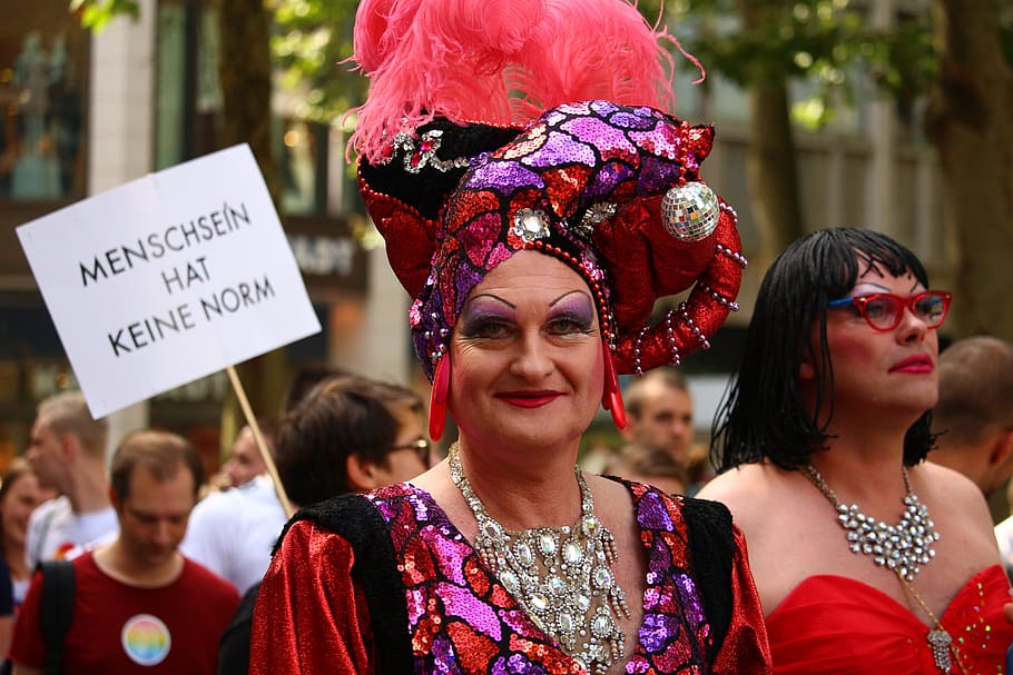 csd, parade, pride, demonstration, drag, colorful, human, hamburg HD wallpaper