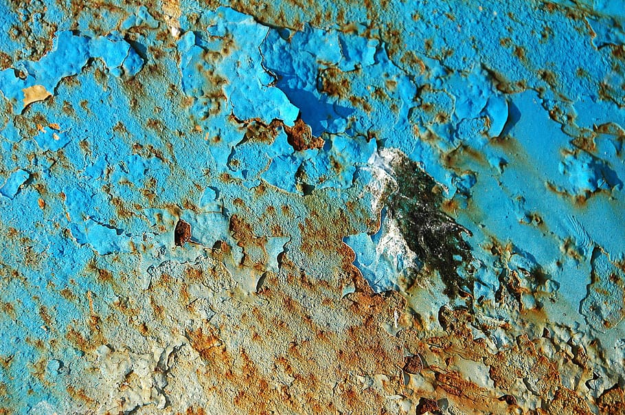 texture, blue paint, rust, backgrounds, full frame, no people HD wallpaper