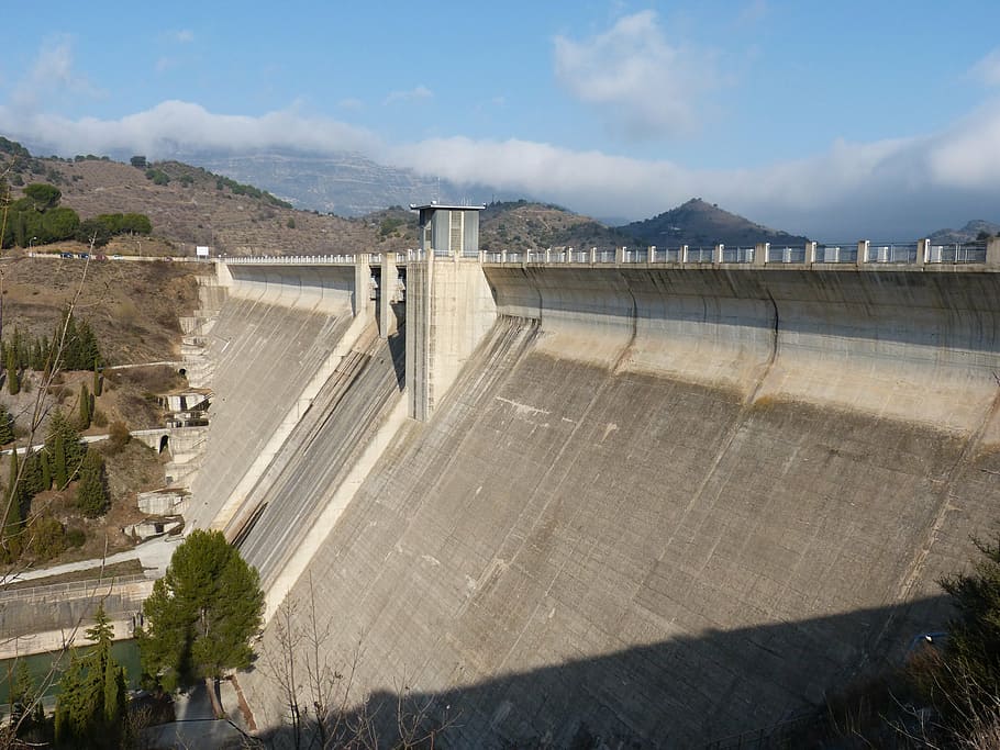 dam, marsh, reservoir, siurana, priorat, hydroelectric power, HD wallpaper