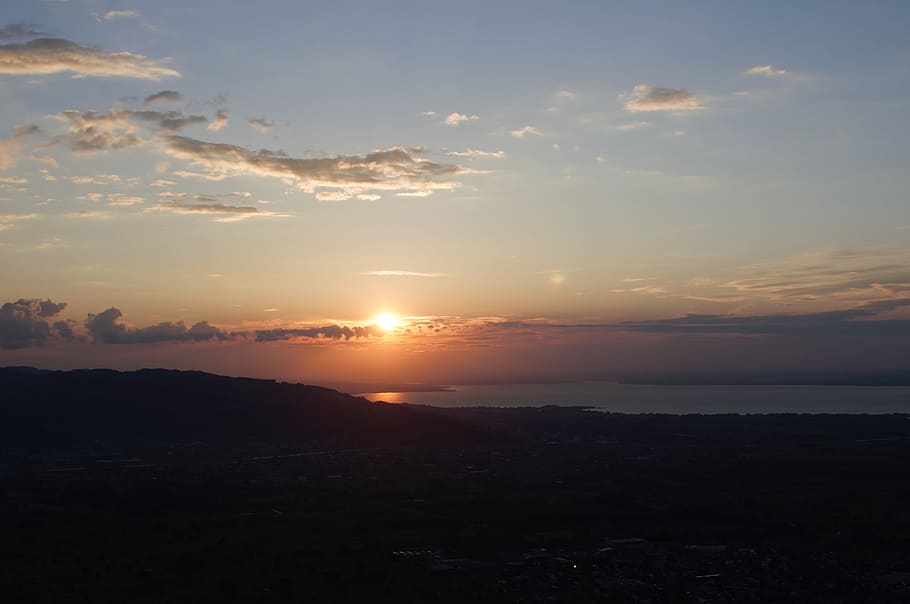 Sun, Lake, Mood, Sunset, abendstimmung, landscape, lichtspiel HD wallpaper