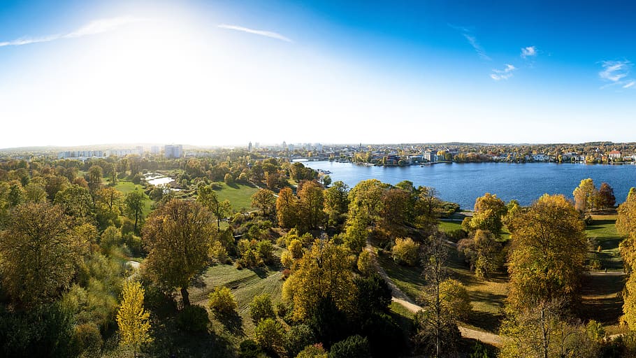 Potsdam, Babelsberg, Babelsberg, Park, Flatow, türm, autumn HD wallpaper