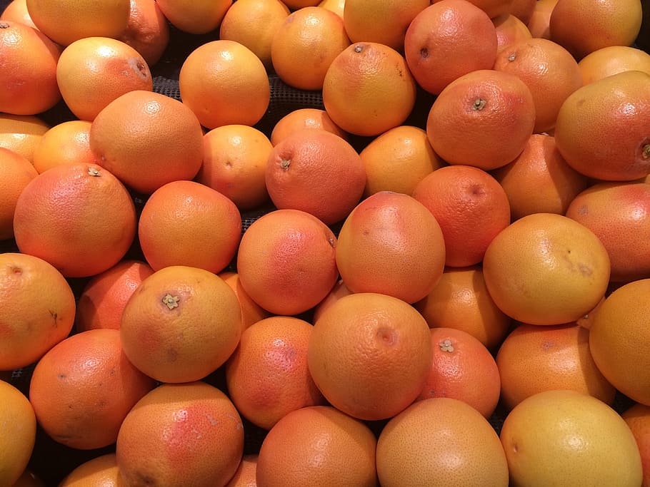 grapefruit, yellow, pink, orange, pile up, seiyu ltd, living, HD wallpaper