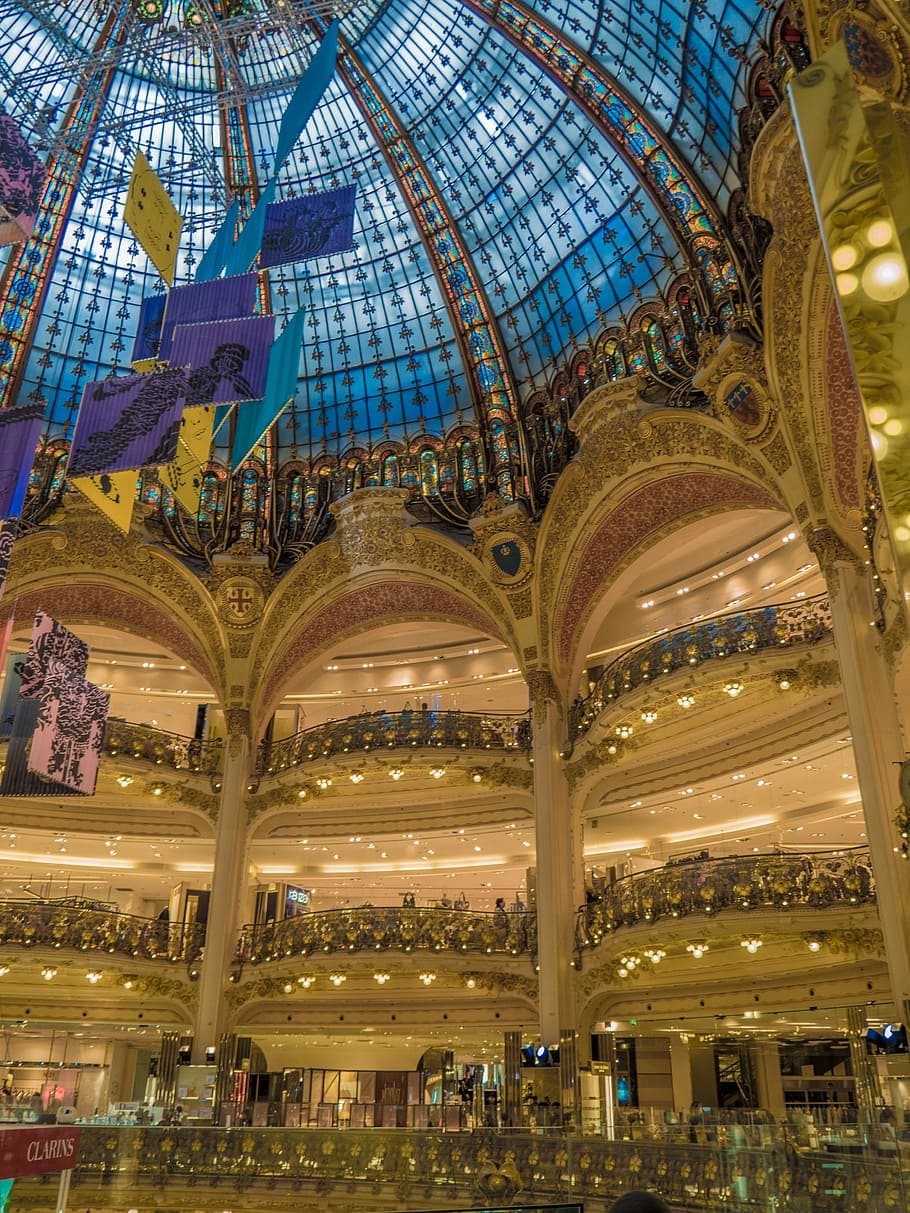 Ceiling, Galleries, Lafayette, Mall, glass, structure, architecture HD wallpaper