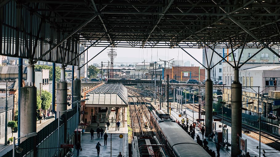 Train Station, people, railroads, railways, architecture, built structure HD wallpaper