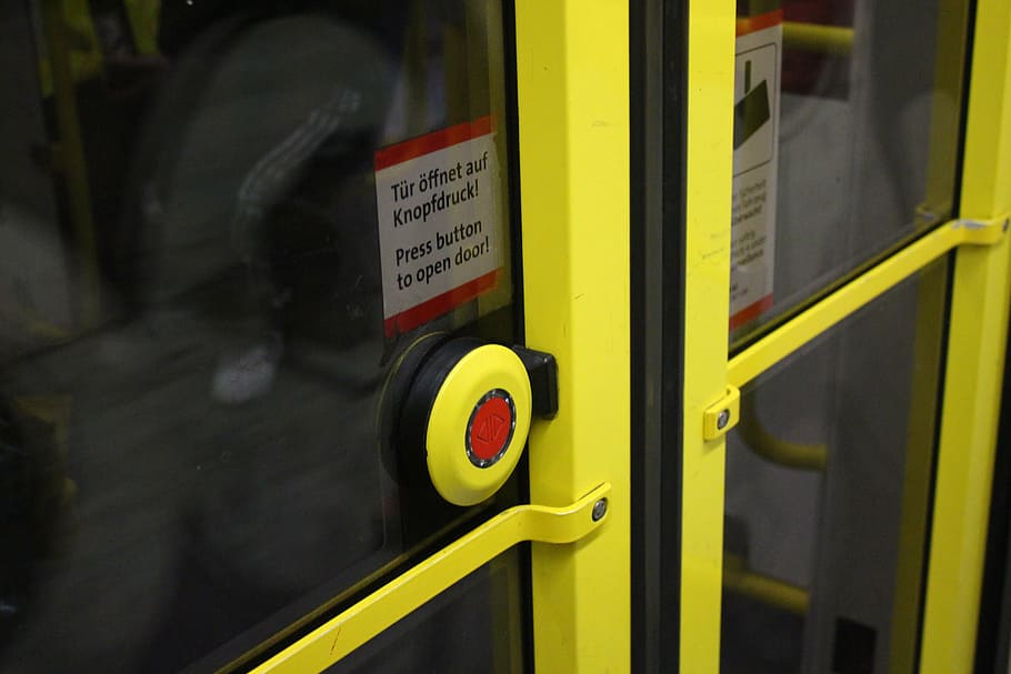 germany, tram, button, yellow, communication, text, sign, western script HD wallpaper