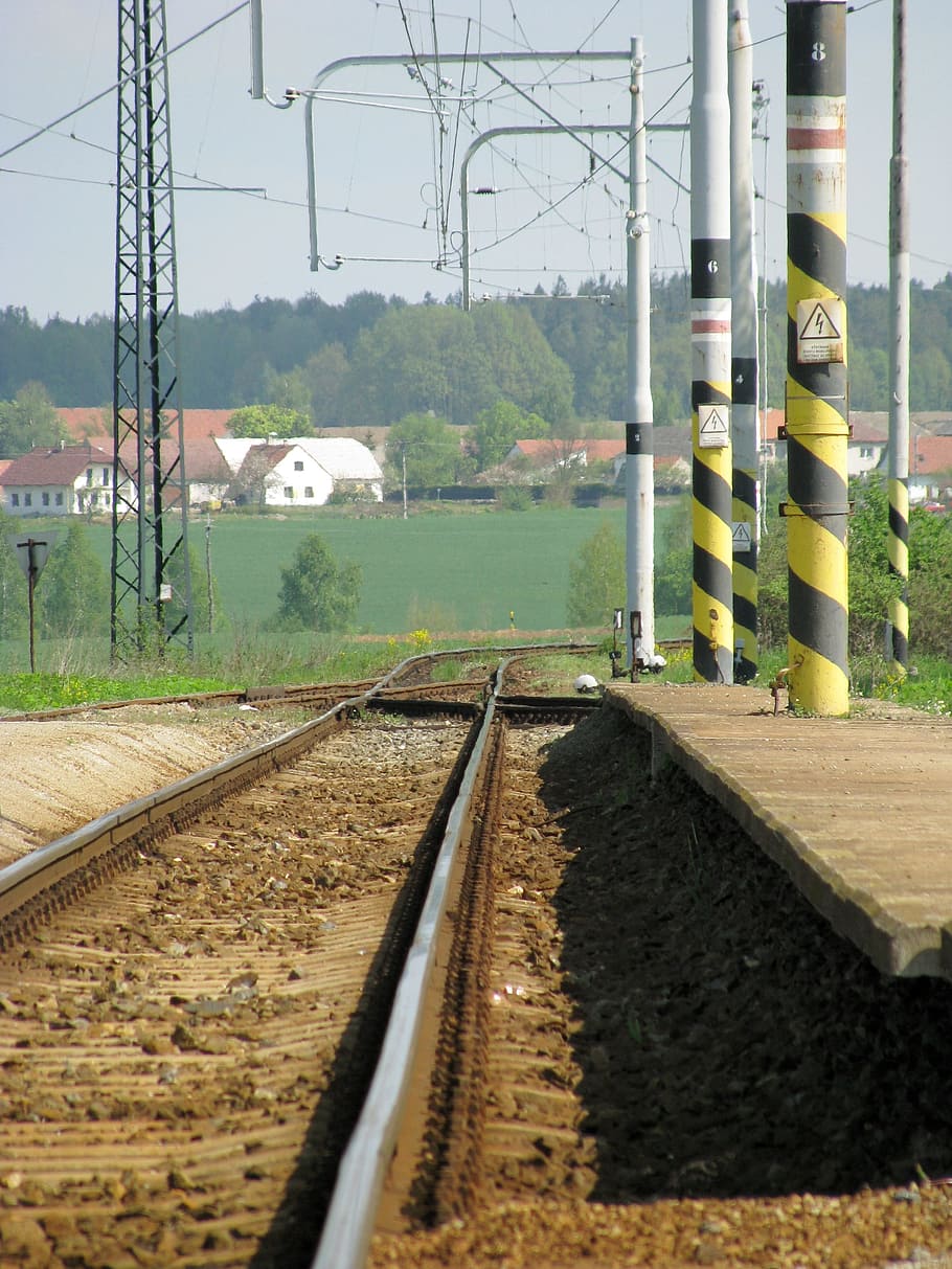 Railway, Platform, Lonely, Track, seemed, summer, sudoměřice u bechyně HD wallpaper