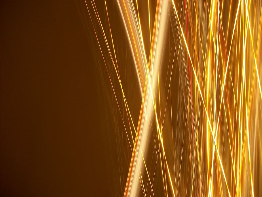 time lapse photo of yellow lights, Kinetic Art, Streaks, light streaks HD wallpaper