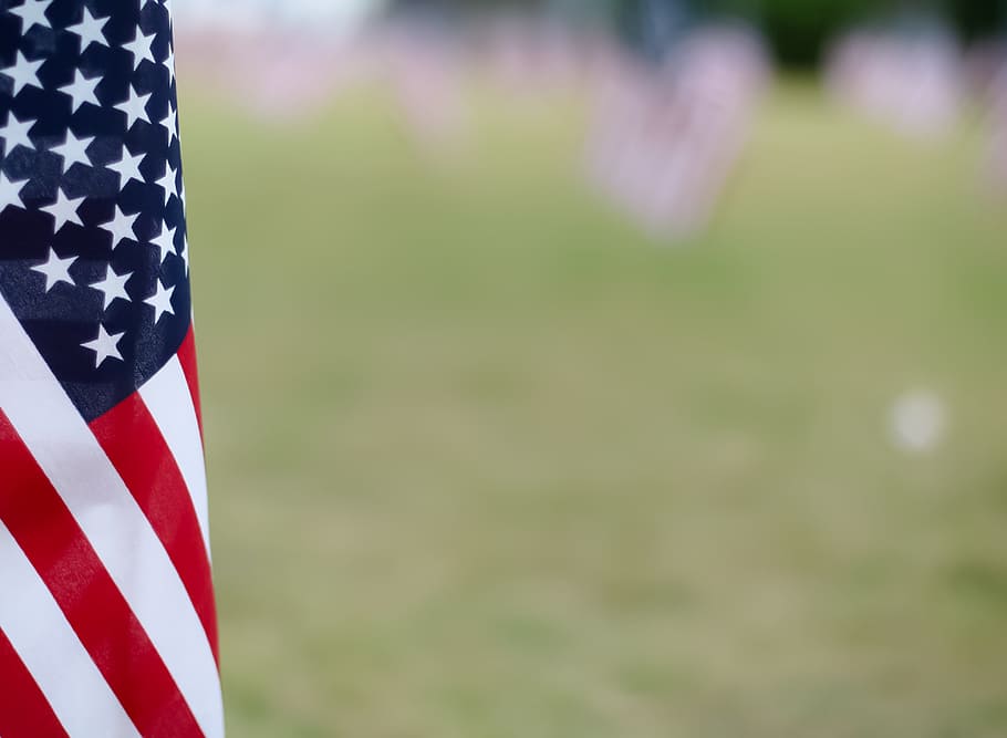 selective focus photography of American flag, USA flag selective photography HD wallpaper