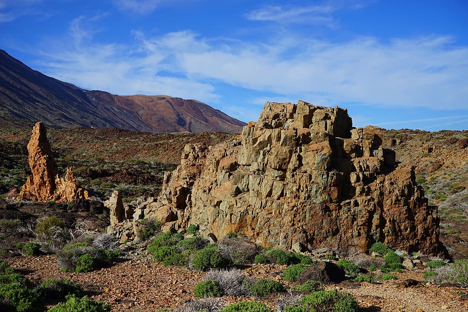 ucanca level, rock, cliff, basalt, lava, roque de garcia, tenerife, HD wallpaper