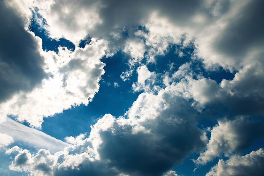the sky, clouds, blue, spring, contrast, nature, weather, cloud - Sky HD wallpaper