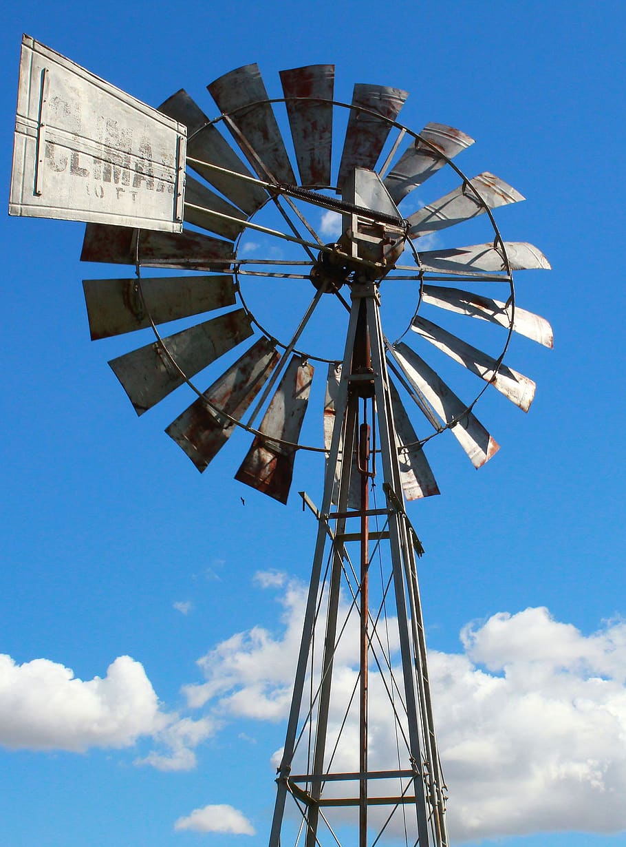 windmill, sky, blue sky, renewable energy, fuel and power generation HD wallpaper