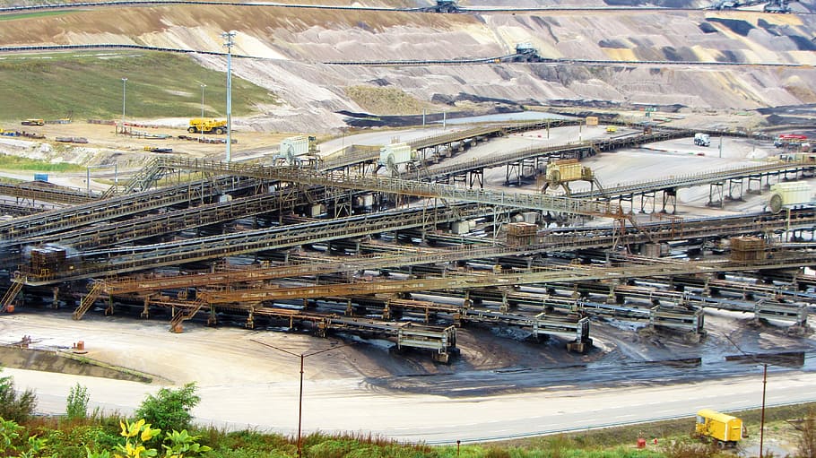 open pit mining, inden, raw materials, hard coal, industry HD wallpaper