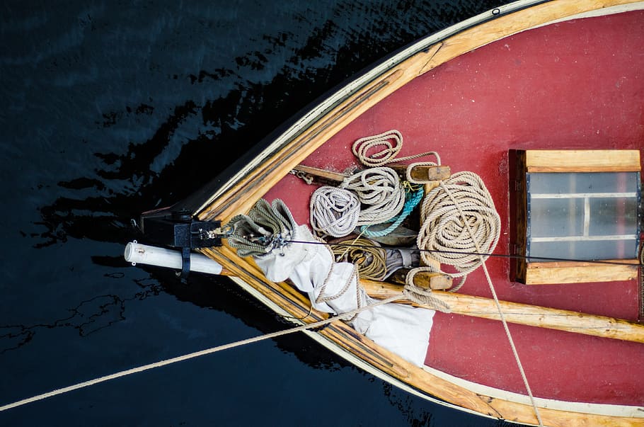 close-up photography of boat with ropes, water, ship, marine HD wallpaper