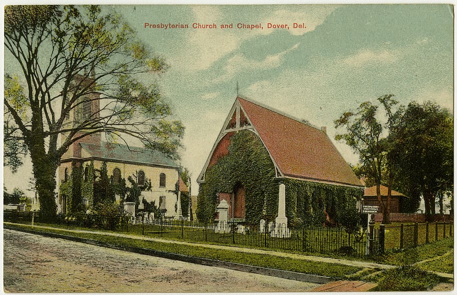 Dover Presby in the early 1900s in Delaware, chapel, photos, public domain