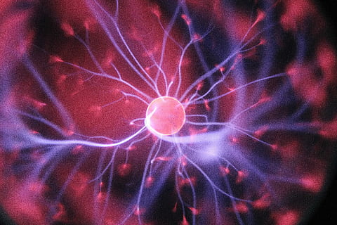 purple and pink plasma ball, plasma illustration, science, atom HD wallpaper