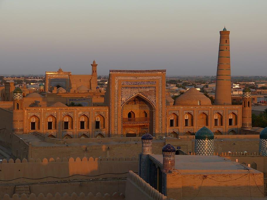 Khiva, City View, Old, abendstimmung, uzbekistan, sunset, history, HD wallpaper