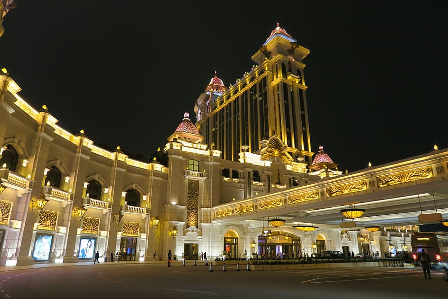 macao, casino, building, night, built structure, architecture HD wallpaper