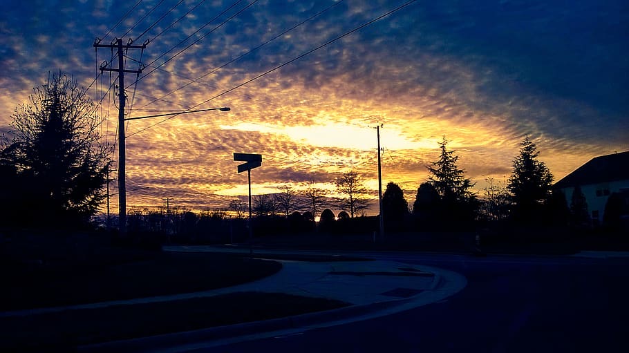 sunset, dusk, sky, dark, night, silhouette, tree, cloud - sky HD wallpaper