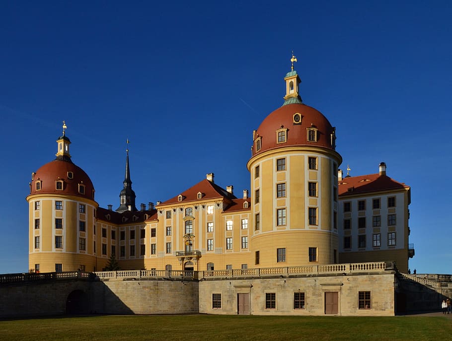 beige and brown concrete dome building, moritz castle, saxony HD wallpaper