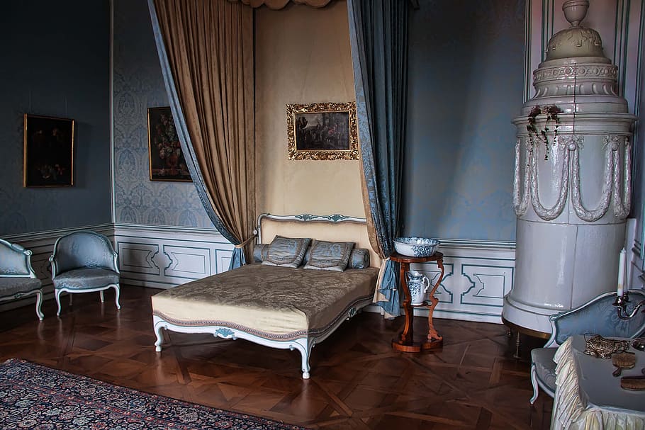 valtice, czech republic, interior, lock, bed, history, seat, HD wallpaper