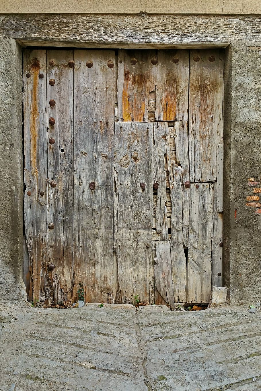 Door, Wood, Texture, Old, Nail, old door, background, old wood HD wallpaper