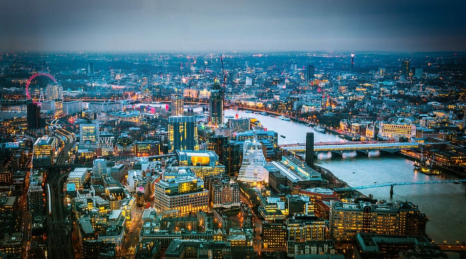 aerial photography of metropolis, view from the shard, london, HD wallpaper