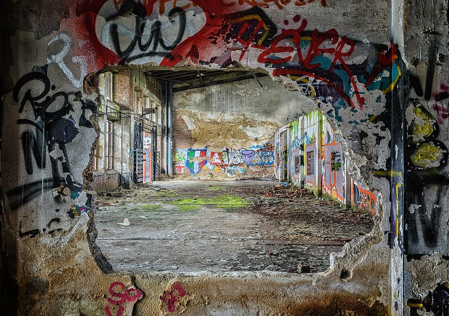 macro shot photography of graffiti wall, lost places, pforphoto, HD wallpaper