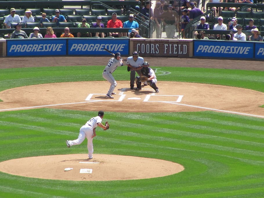 baseball, baseball game, sport, rockies, pitch, batter, team HD wallpaper