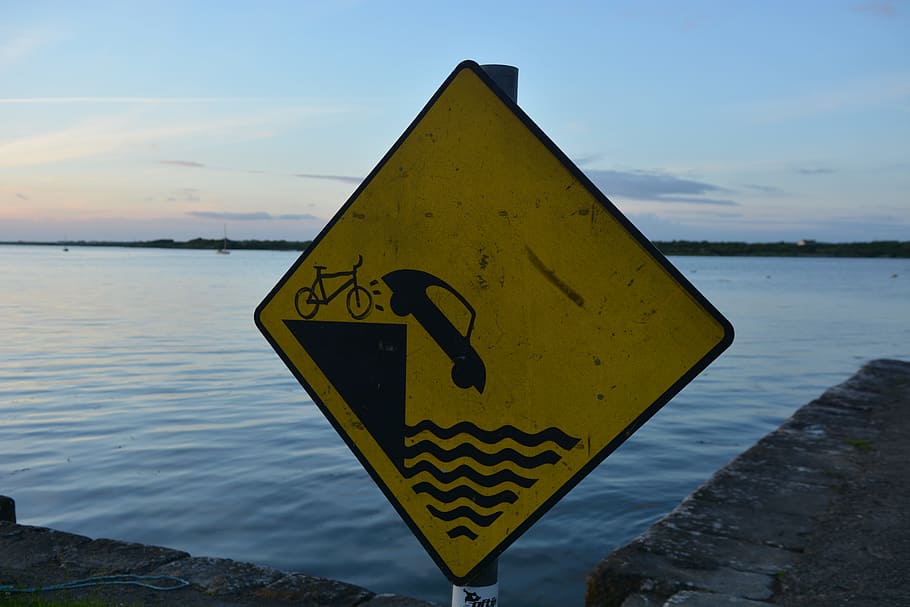 black and yellow road signage, Technology, Ireland, Note, Pictogram HD wallpaper