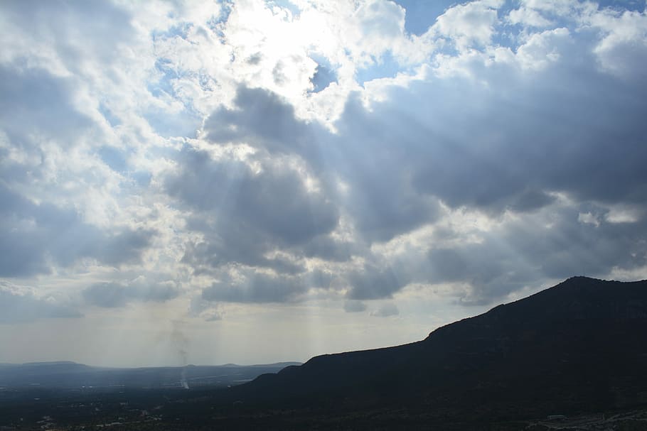 Sky, Clouds, Sun, Mountain, hope, scenics, nature, cloud - sky HD wallpaper