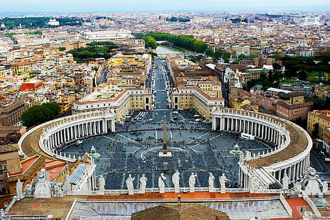 rome, vatican, piazza, square, basilica, peter, city, travel HD wallpaper