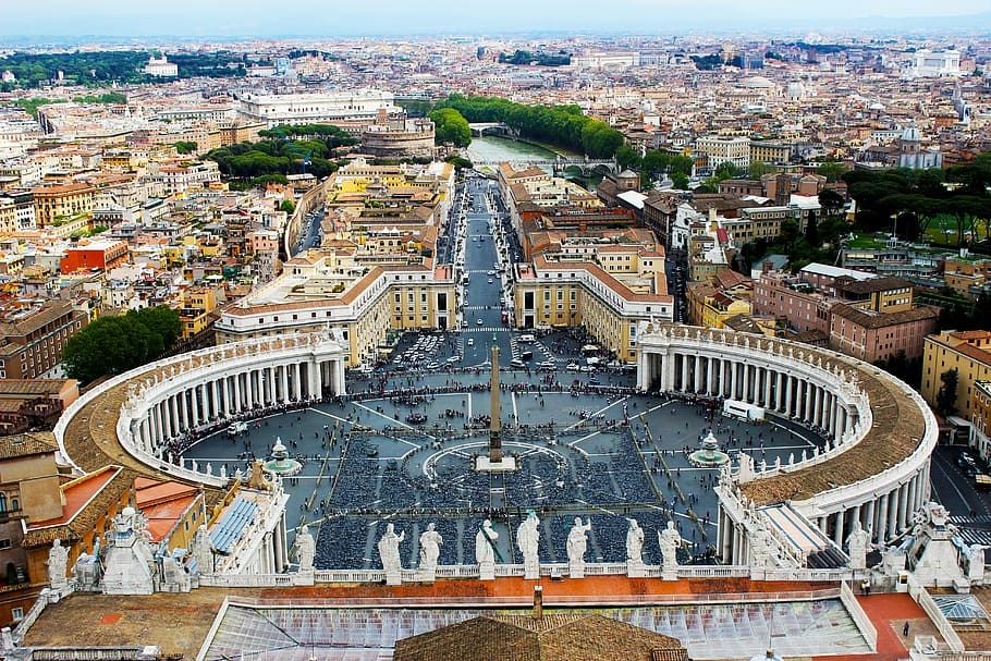 rome, vatican, piazza, square, basilica, peter, city, travel HD wallpaper