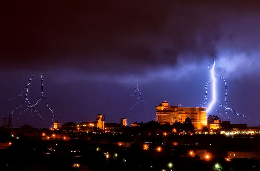 lightning, thunderstorm, night, clouds, power in nature, cloud - sky HD wallpaper