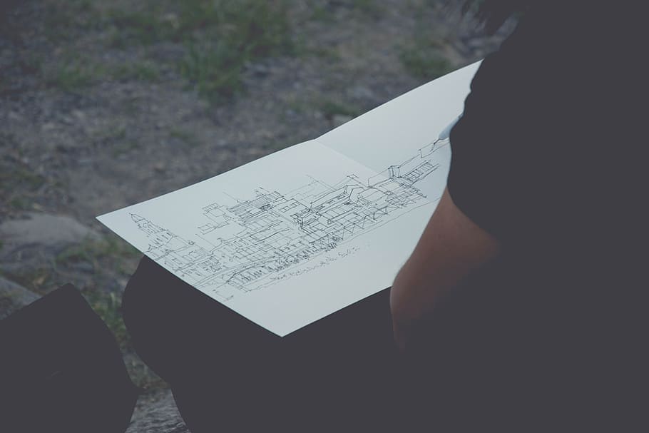 man, person, creative, working, architect, architectural design HD wallpaper