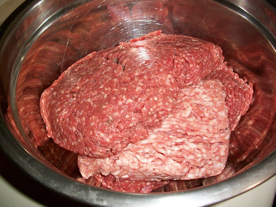ground, beef, pork, hamburger, meat, raw, food, food and drink, HD wallpaper