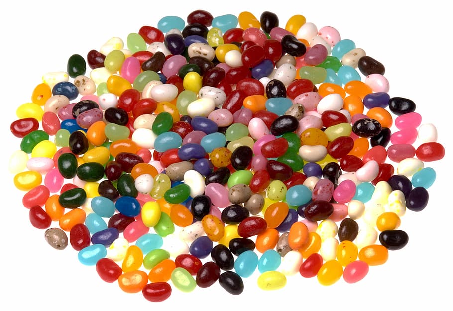 assorted jelly bean lot, jelly beans candy, sweet, colorful, sugar