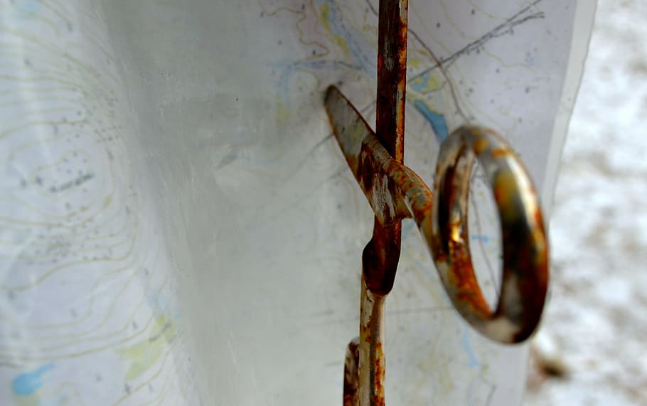 scissors, map, photography, rust, old, tourism, rusted, close-up HD wallpaper