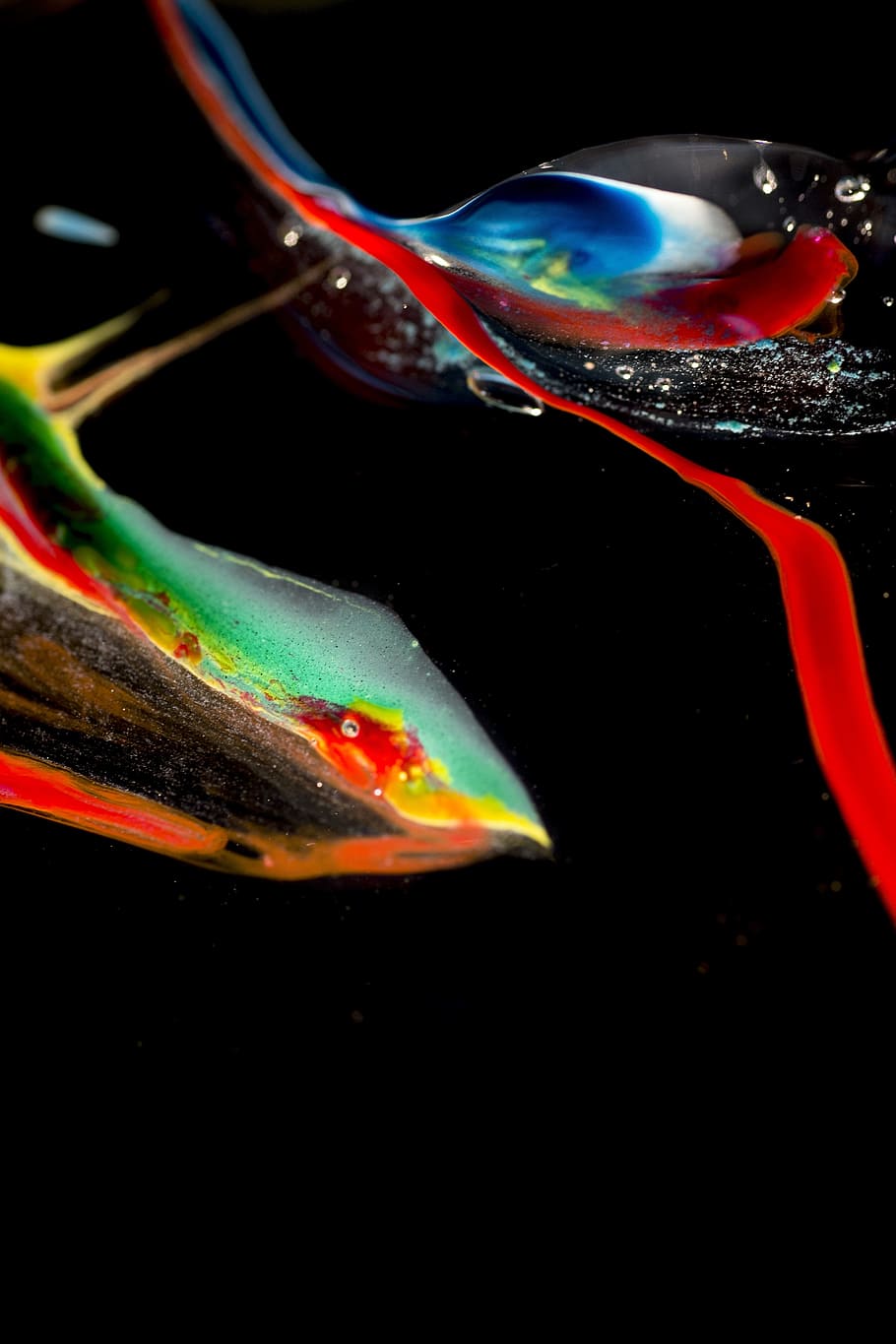 Paint, Gel, Art, multi Colored, black Color, close-up, macro HD wallpaper