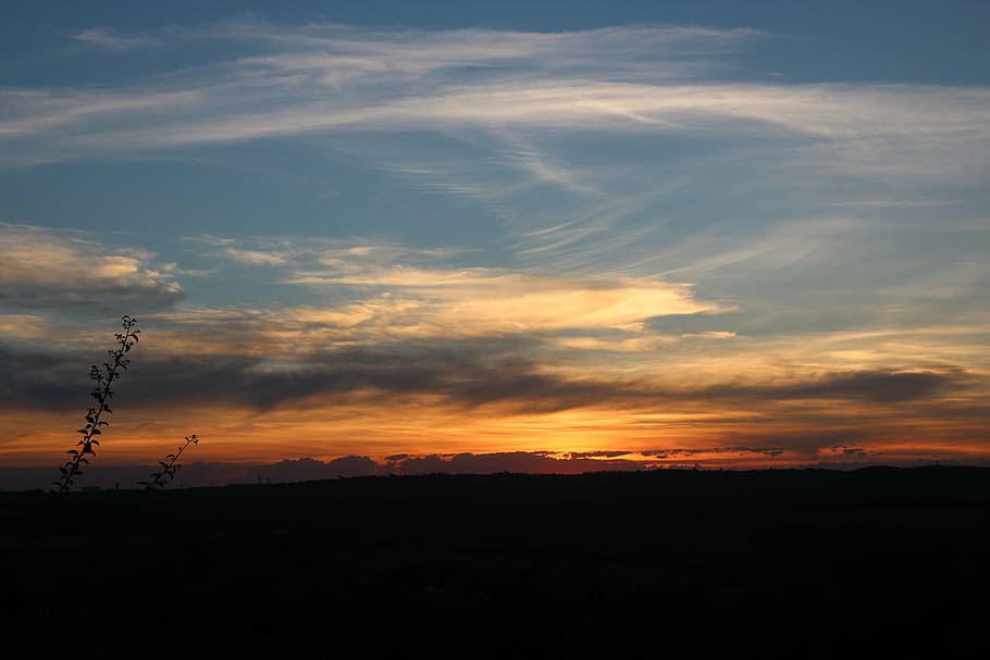 sunset, sol, sky, eventide, landscape, horizon, cloud - sky HD wallpaper