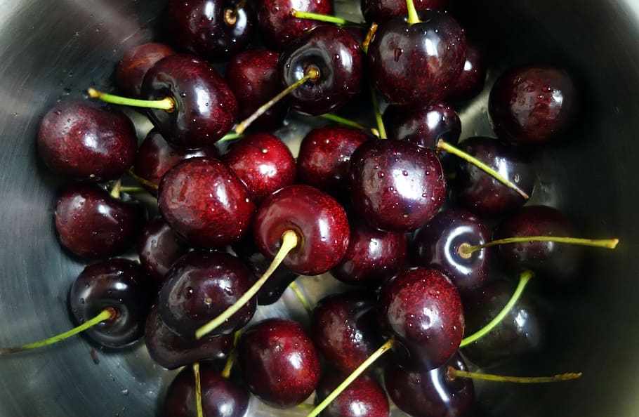 cherries, cherry, red cherry, sweet, fresh, food, fruit, diet HD wallpaper