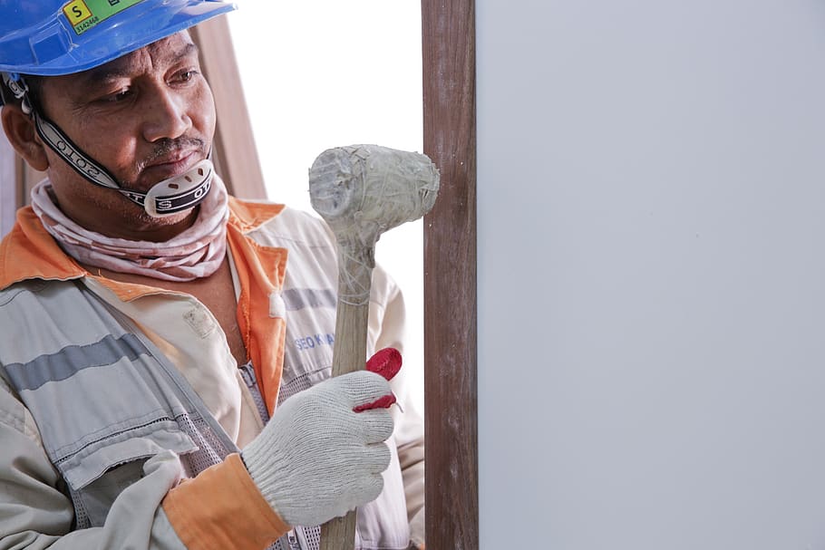 worker, building, construction, one person, holding, indoors HD wallpaper