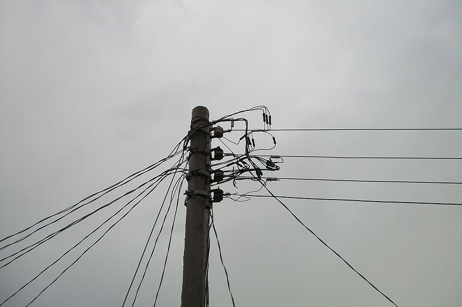 cables, wires, pole, power, electrical, connection, electricity HD wallpaper