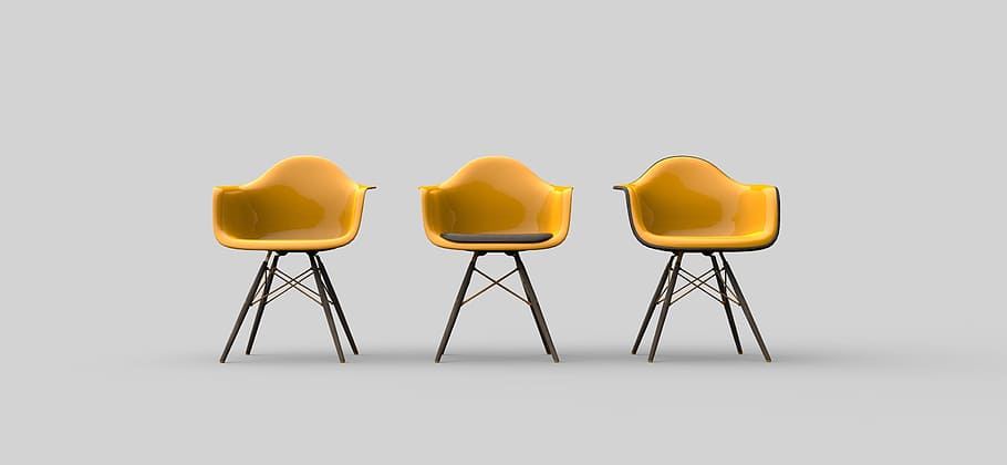 Architecture, Cgi, Render, yellow, no people, chair, shadow HD wallpaper