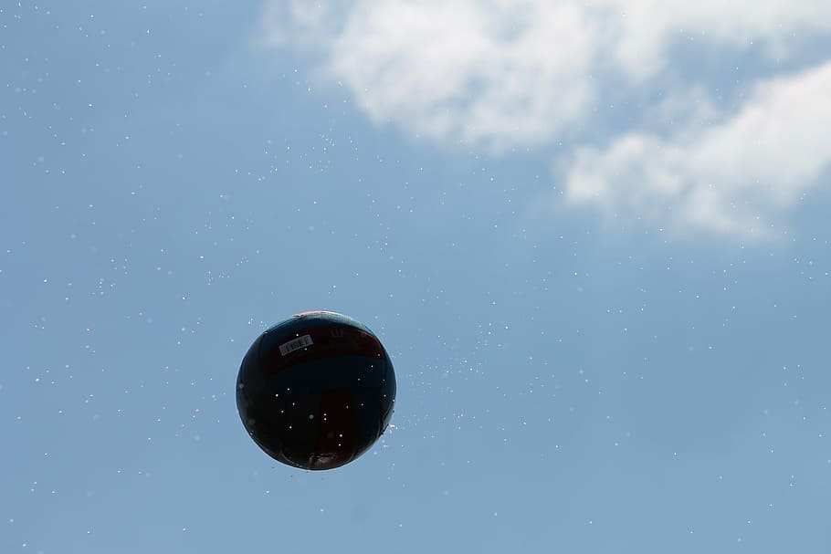 ball, fly, moment, back light, sky, nature, cloud - sky, blue HD wallpaper