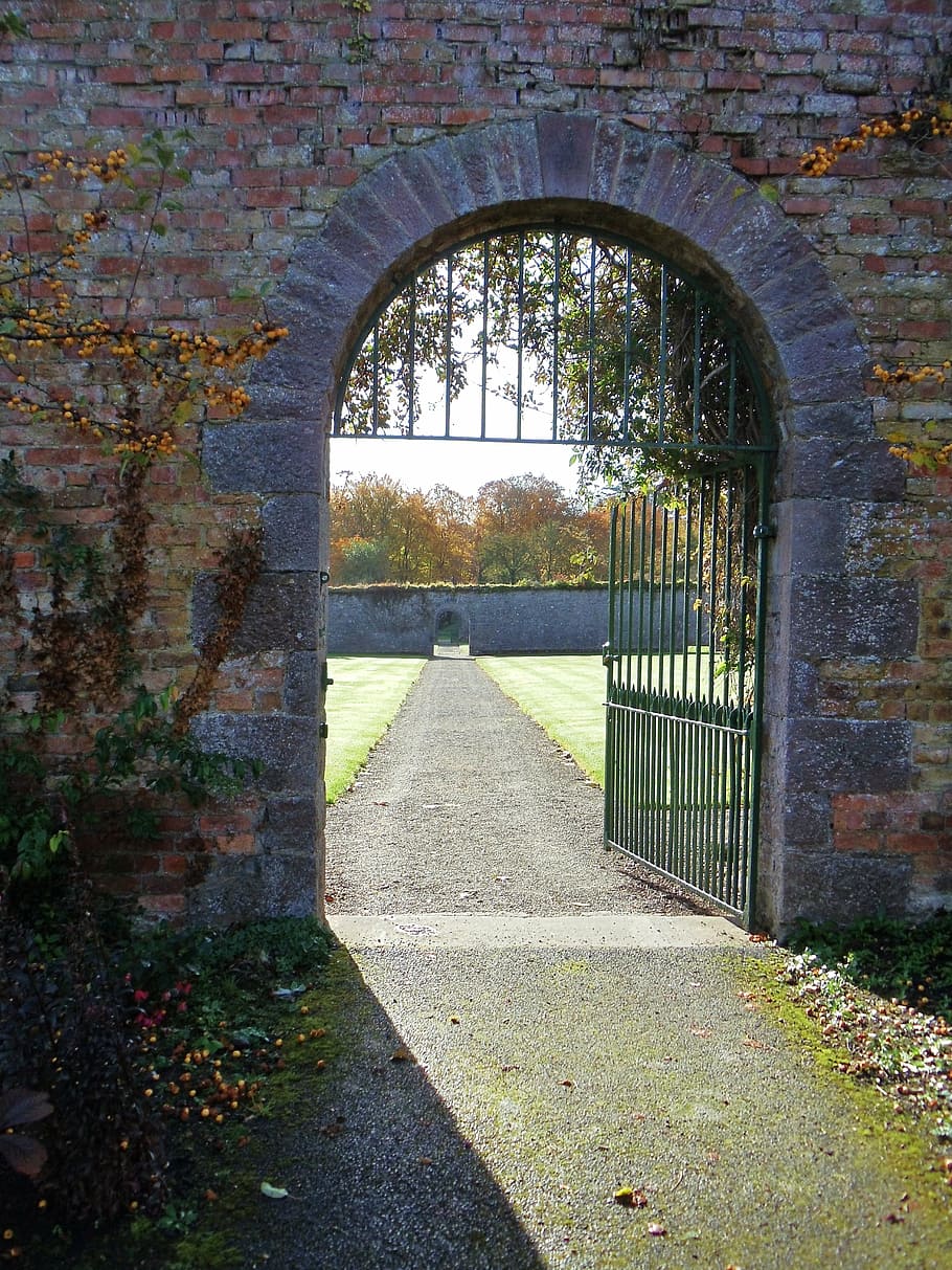 wall, gate, door, architecture, exit, ancient, bright, old HD wallpaper