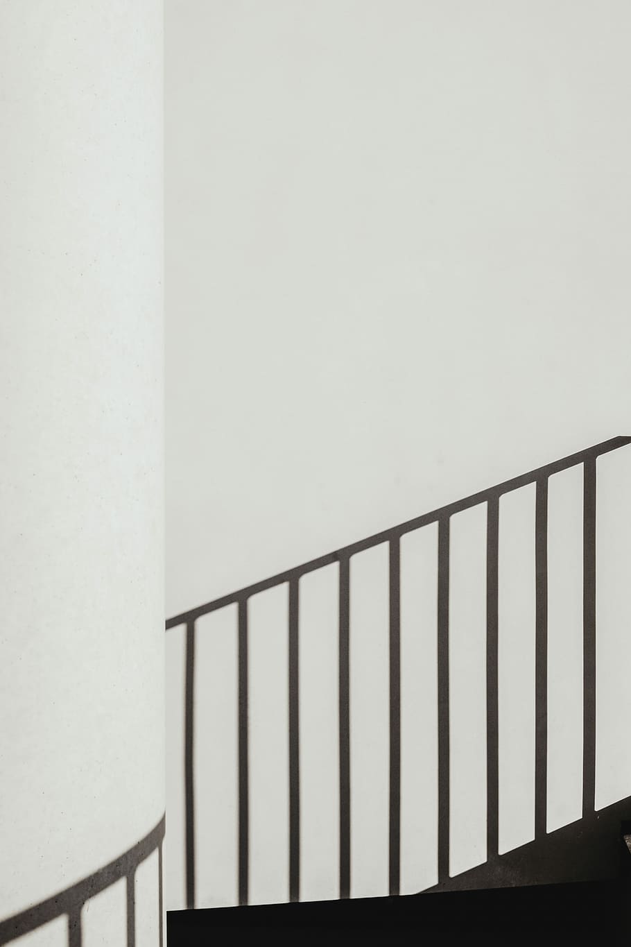 Hd Wallpaper Shadow Of Stair Rails On White Painted Wall Brown Stair Minimal Wallpaper Flare